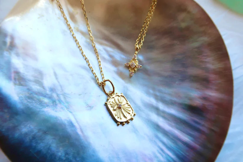 Dainty Cross Shield Necklace