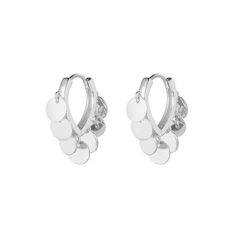 Sunlit Disc Hoop Earrings