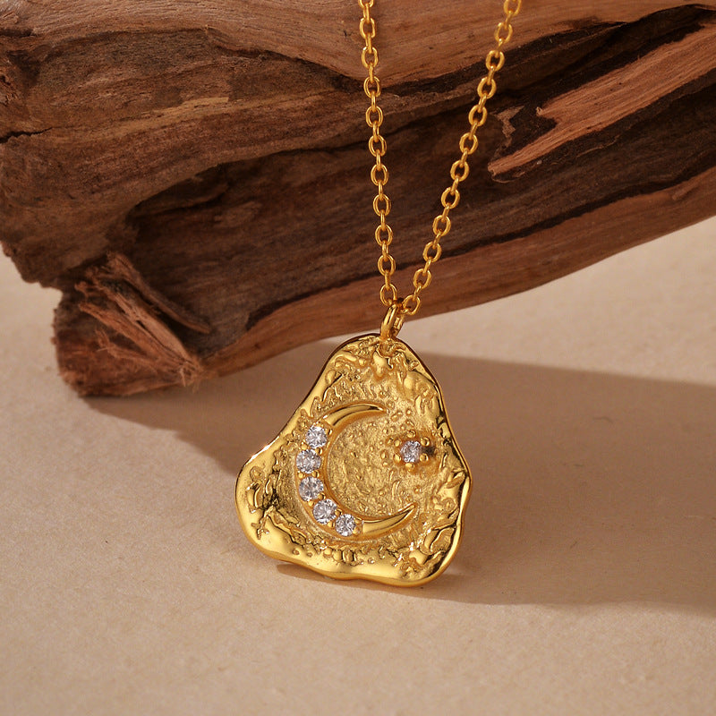 Moonlit Textured Pendant Necklace