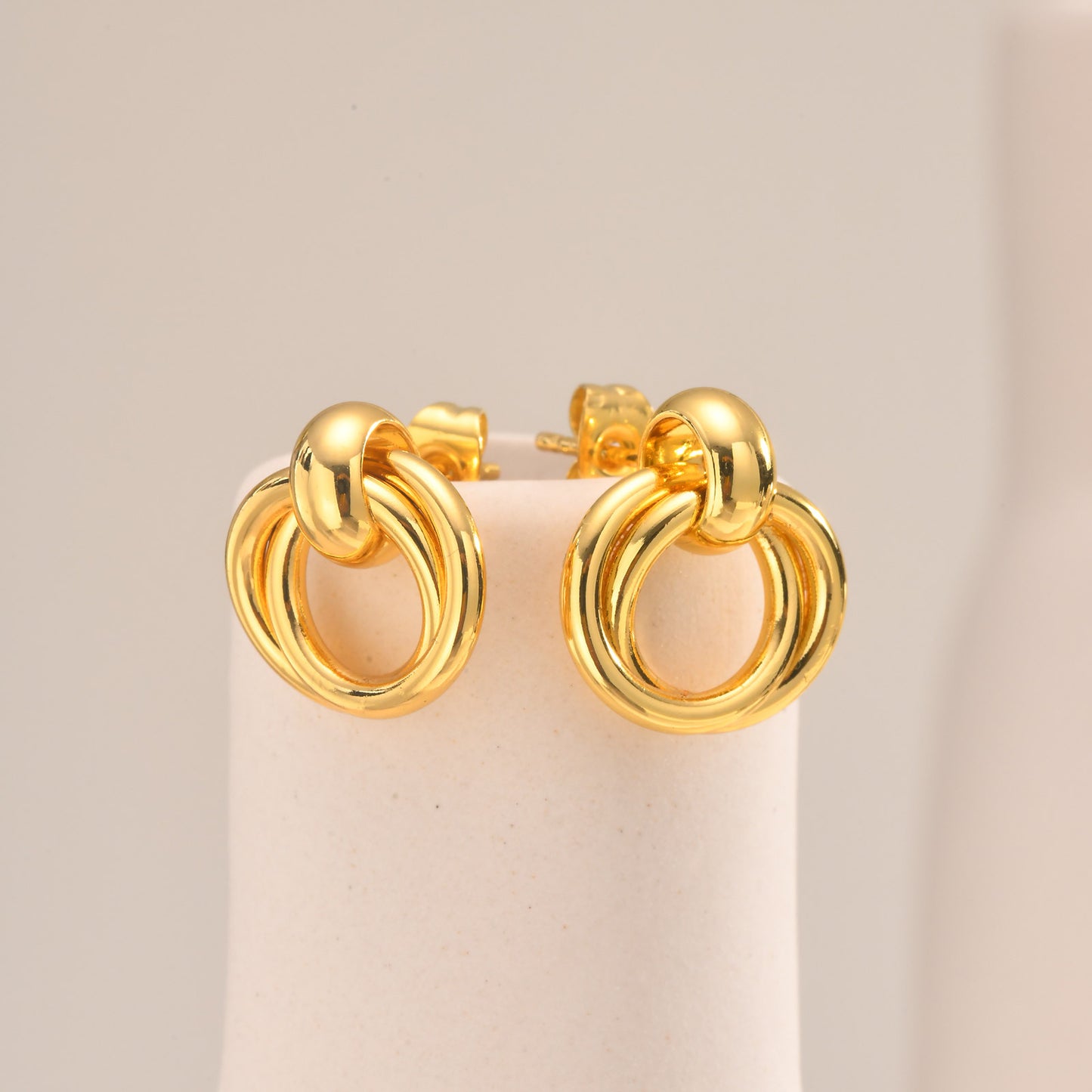 Golden Orbit Stud Earrings