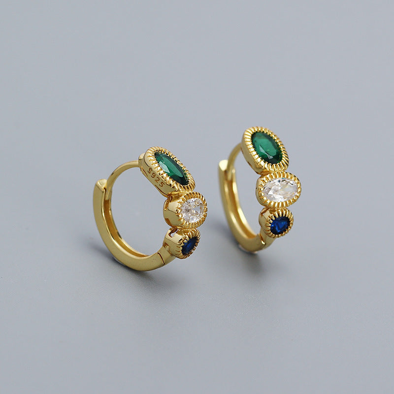 Gemstone Huggie Earrings