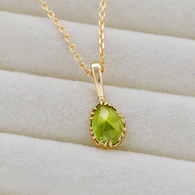 Olive Light Green Peridot Necklace