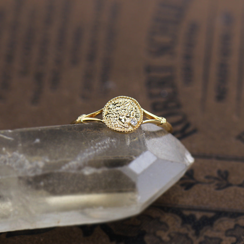Gold Goddess Vintage Coin Ring