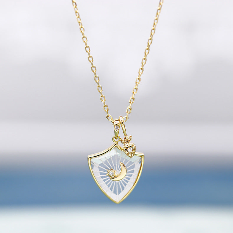 Lunar Shield Crystal Necklace