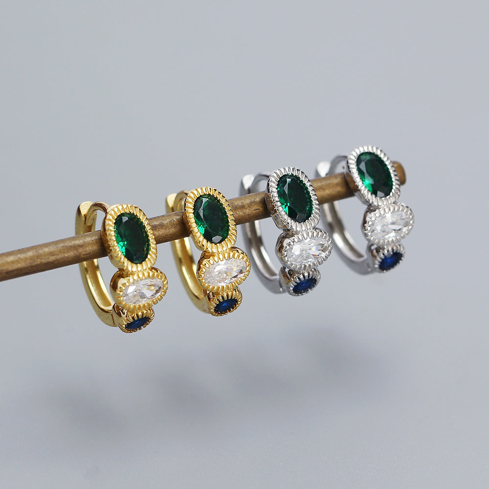 Gemstone Huggie Earrings