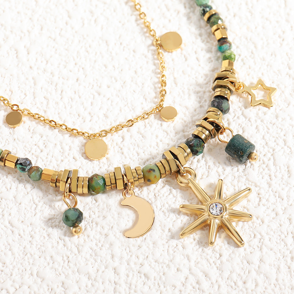 Natural Emerald Bead Necklace