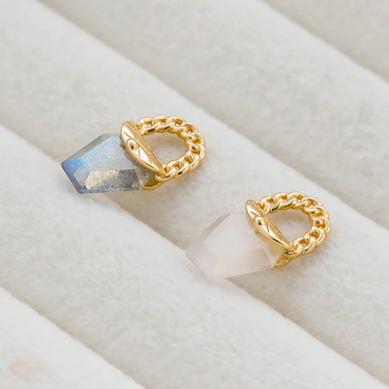 Faceted Gemstone Necklace with Gold Loop