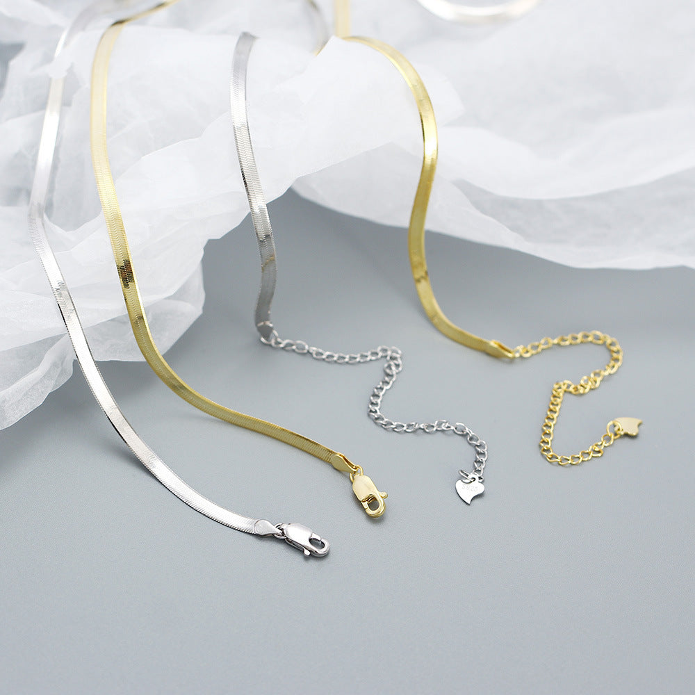 Classic Thin Snake Bone Chain Necklace