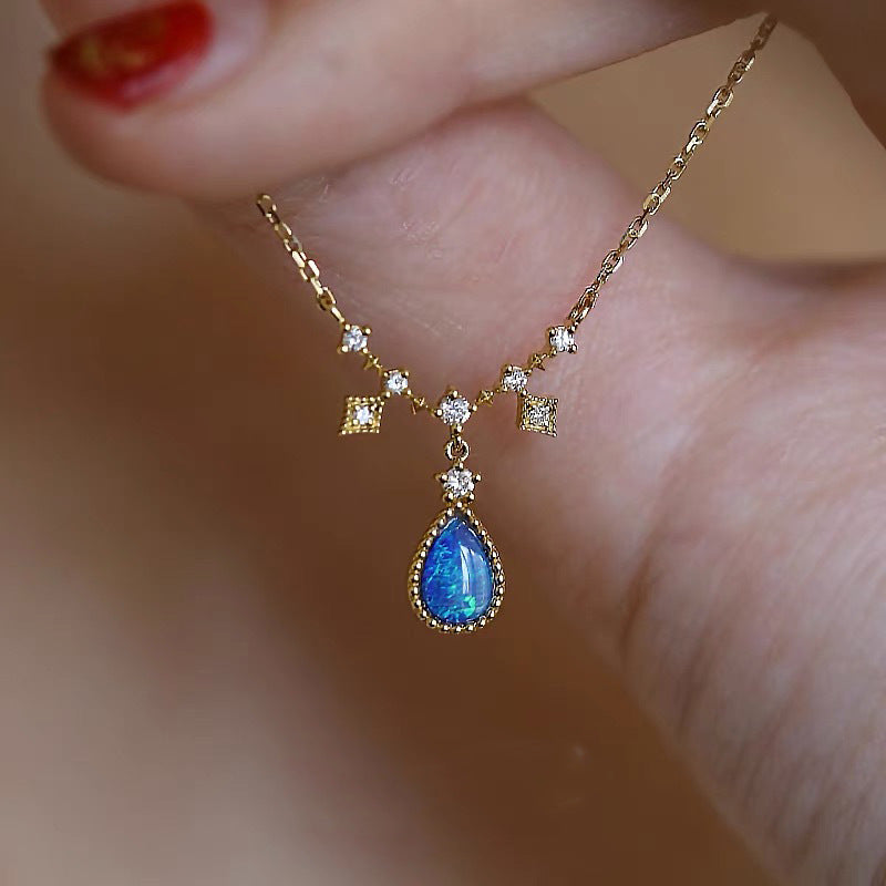 Starfall Opal Blue Necklace