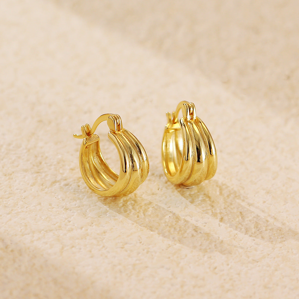 Ripple Dome Hoop Earrings