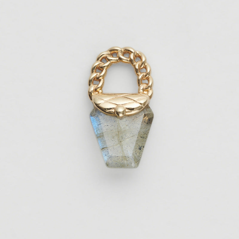 Faceted Gemstone Necklace with Gold Loop