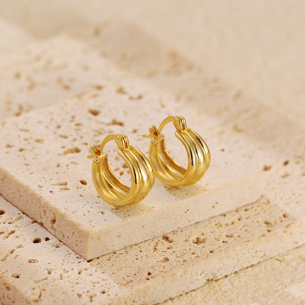 Ripple Dome Hoop Earrings