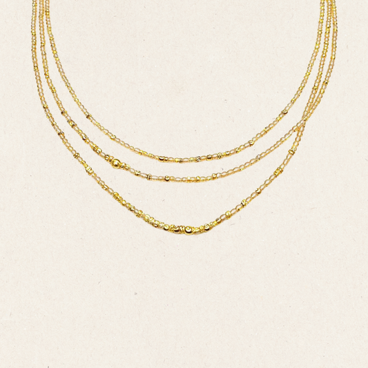 Layered Gold Bead Necklace