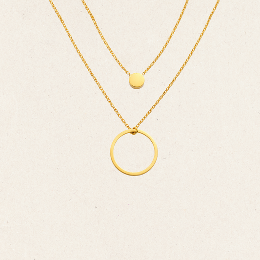 Double Layer Circle Pendant Necklace