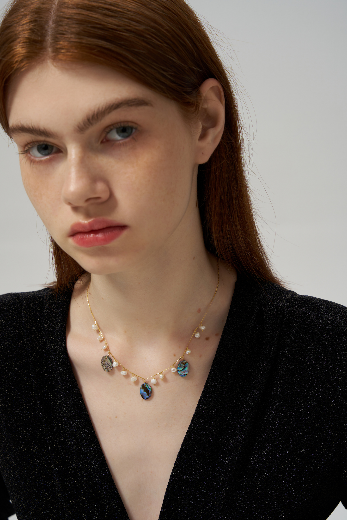 Round Abalone Shell Pearl Necklace
