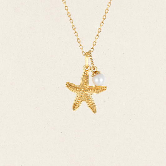 Starfish Pearl Charms Necklace