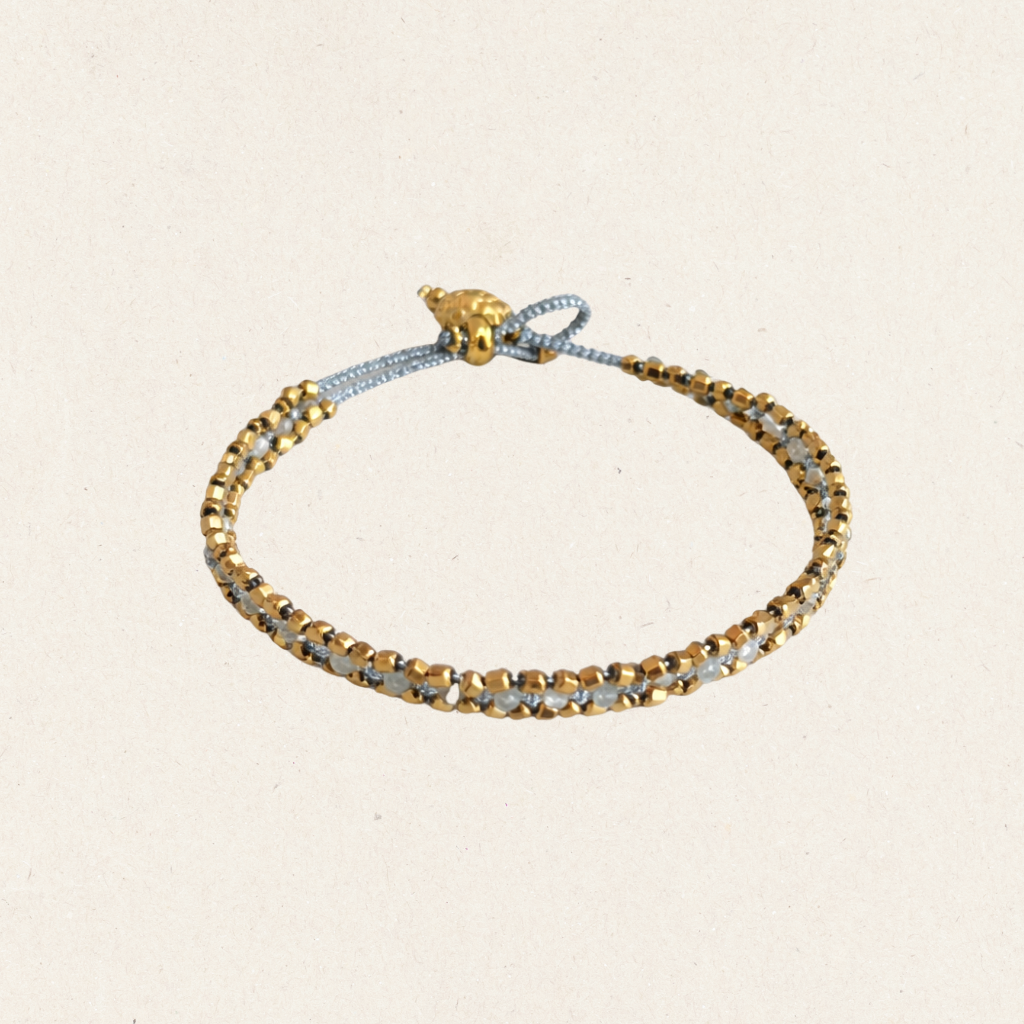 Gold Beaded Cord Bracelet