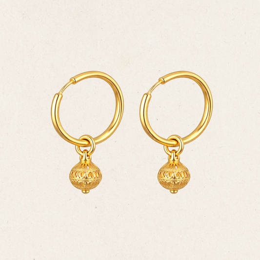 Filigree Charm Hoop Earring