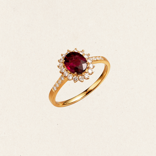 Ruby Radiance Halo Ring