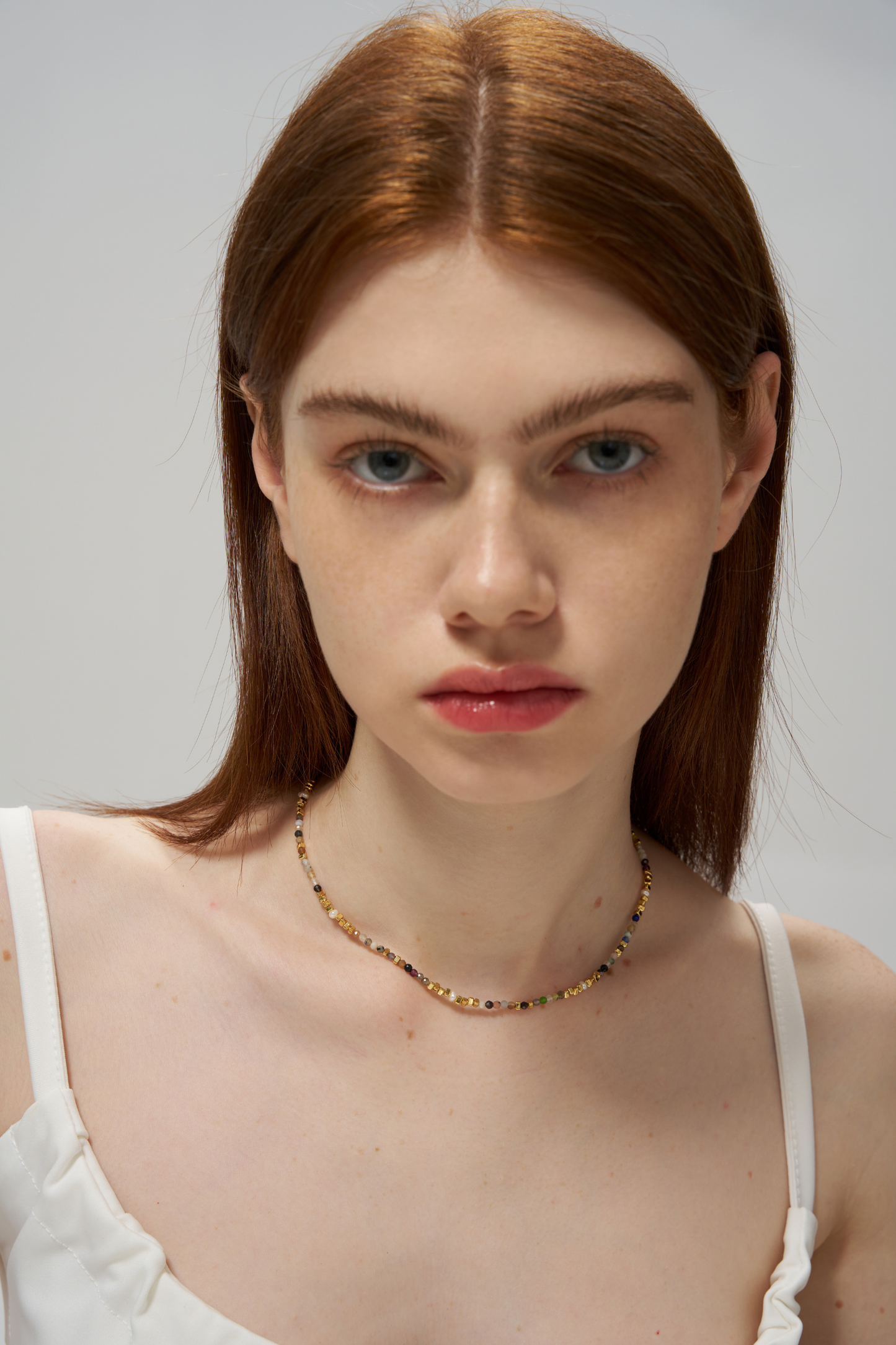 Multi-color Gem Beaded Necklace