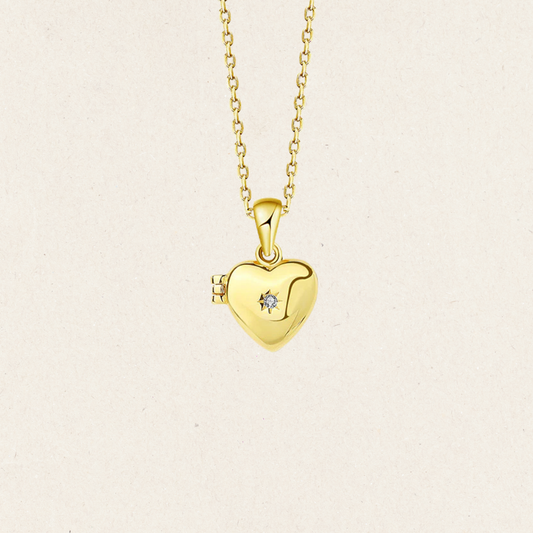 Tiny Heart Vermeil Locket Necklace