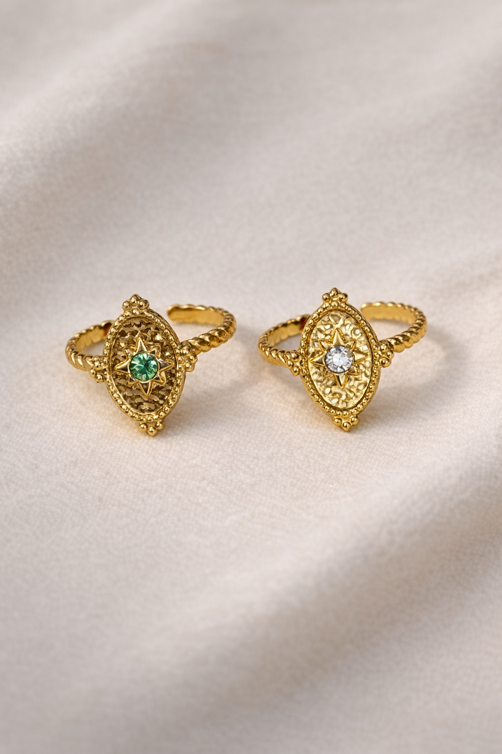 Gold Star Oval Ring