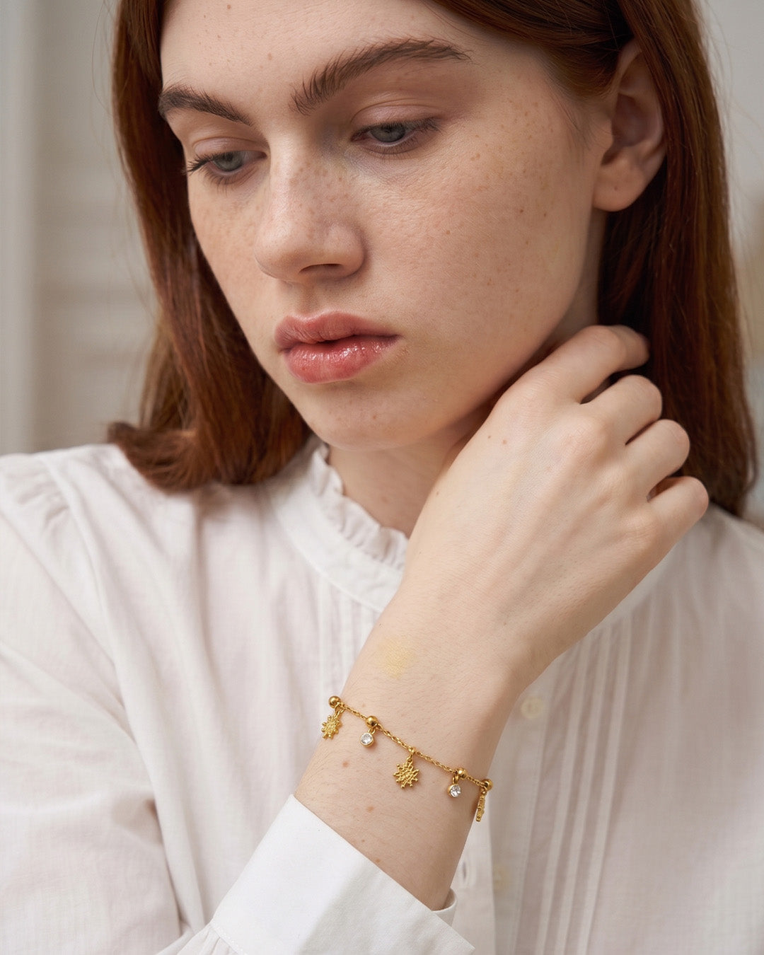 Gold Sun Charm Bracelet
