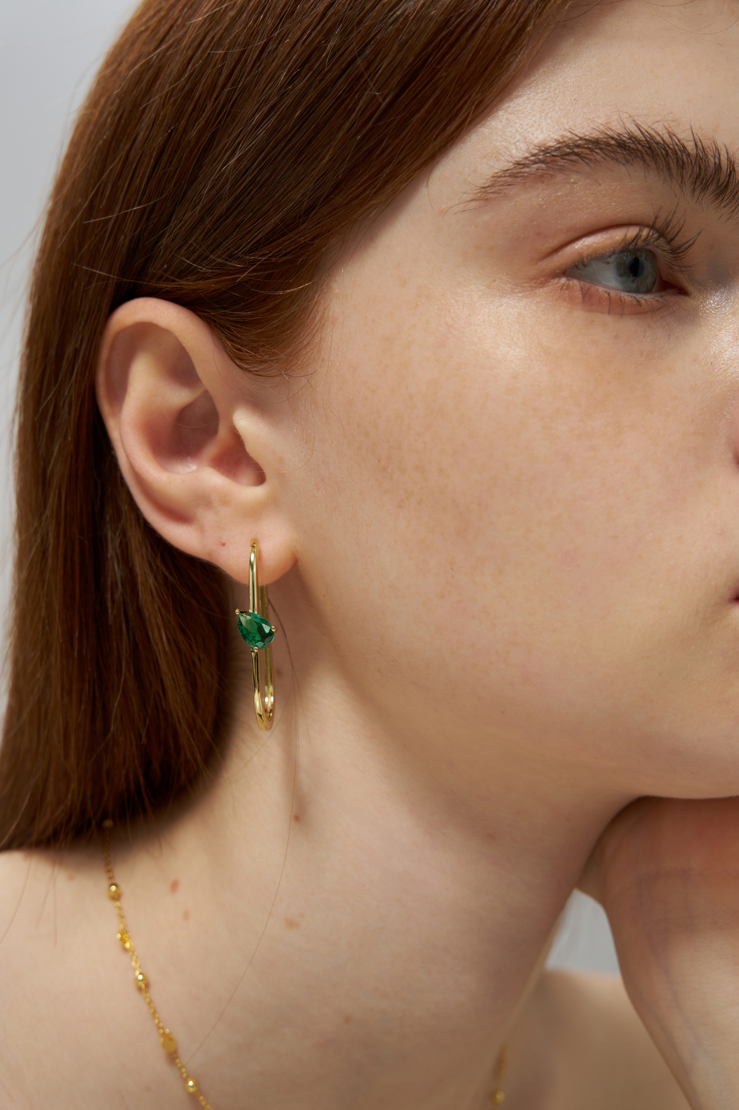 Long Square Huggie Hoop Earrings