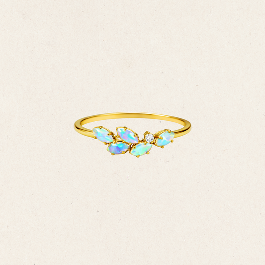 Gold Leaf-Shaped Opal Ring