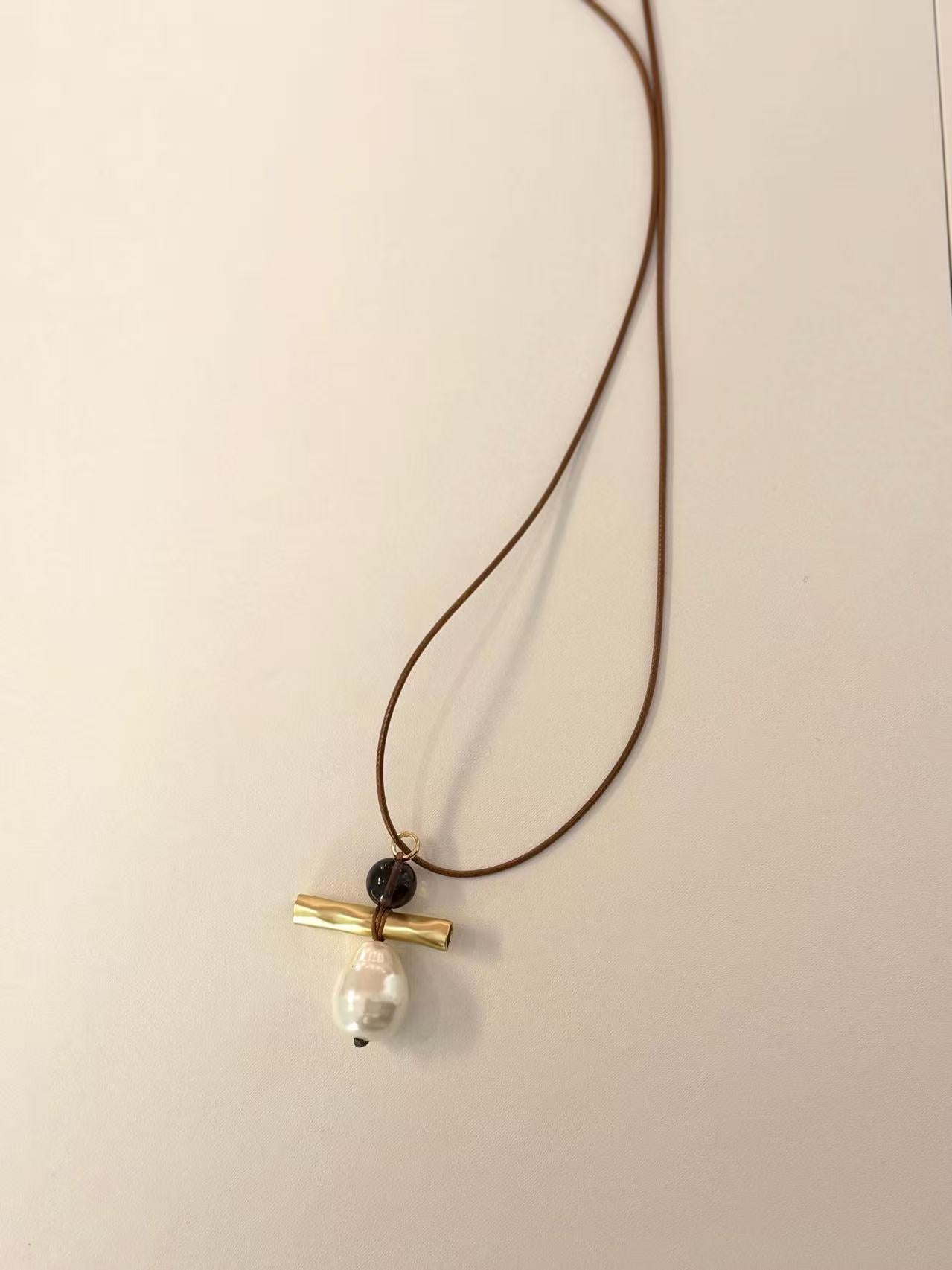 Sculptural Leather Necklace