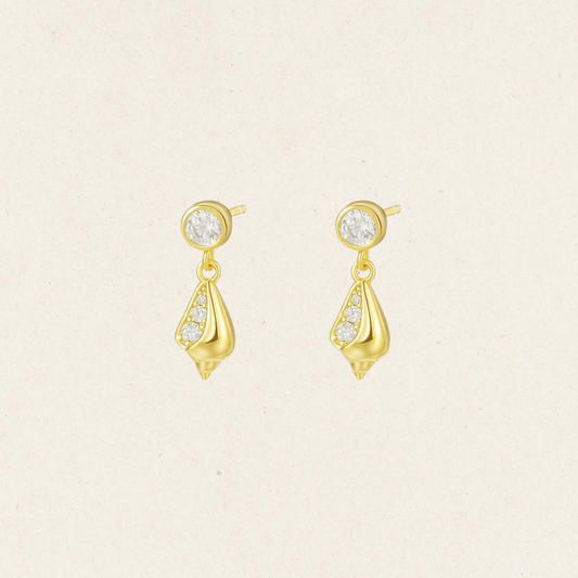 Gleaming Shell Drop Studs