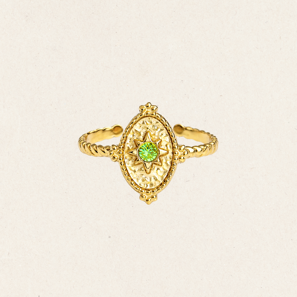Gold Star Oval Ring