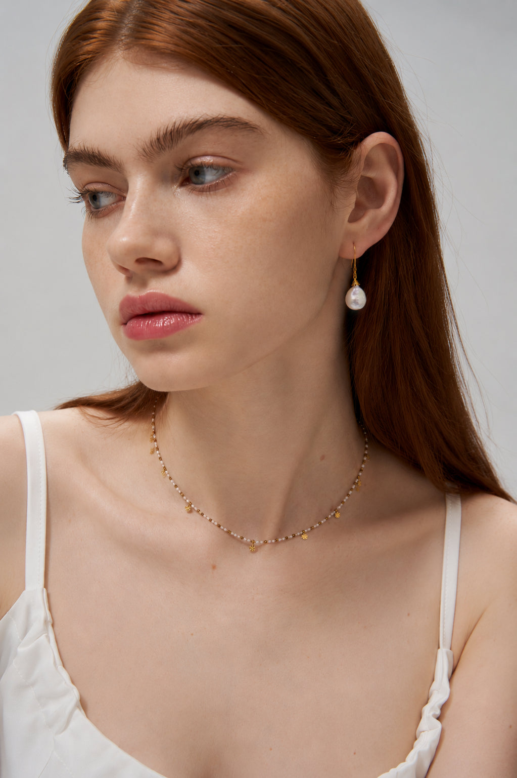 Pearl Beaded Gold Necklace
