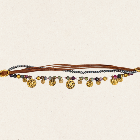 Multi-Layer Beaded Charm Bracelet