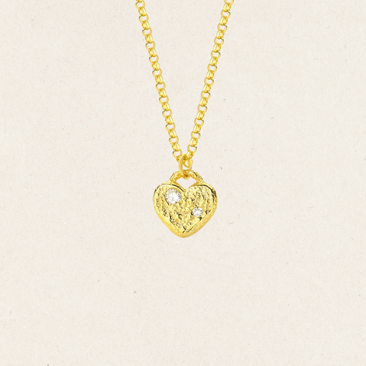 Hammered Heart Pendant Necklace