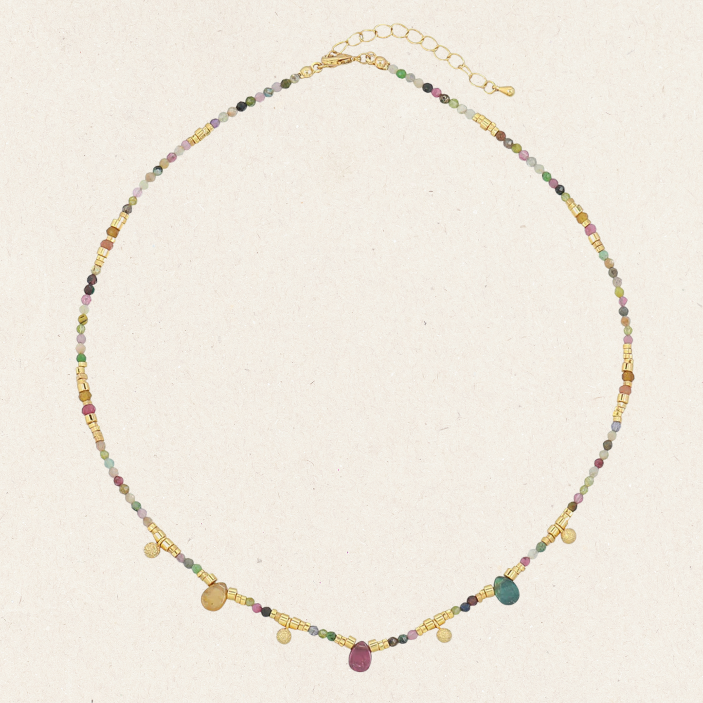 Colorful Tourmaline Beaded Necklace