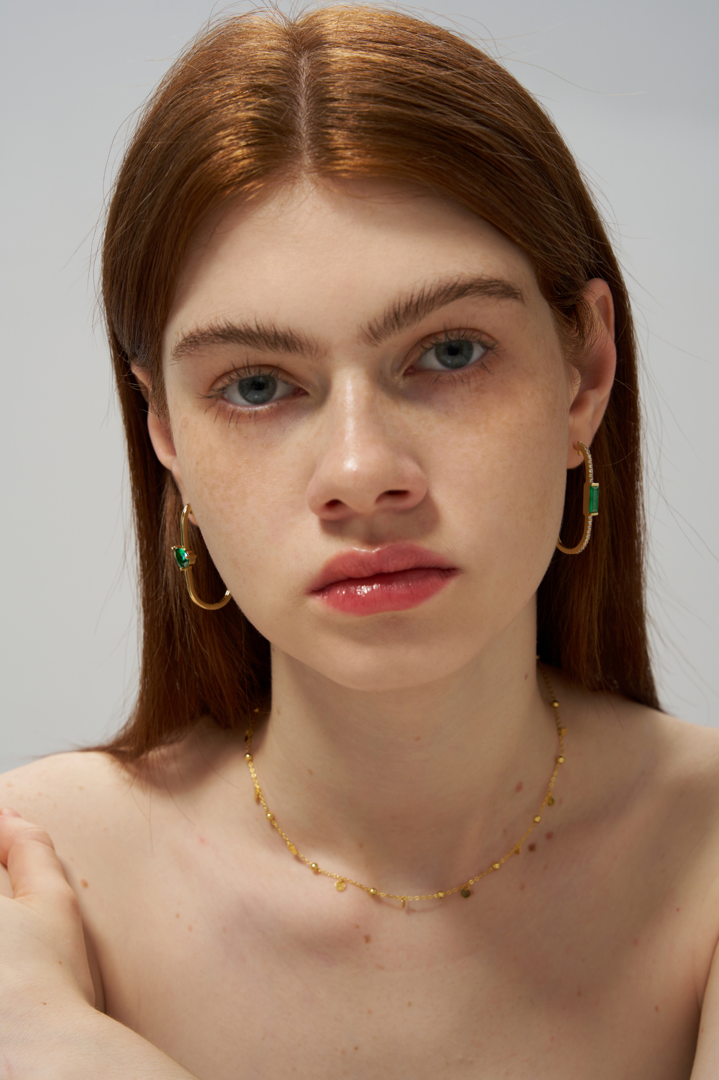 Long Square Huggie Hoop Earrings