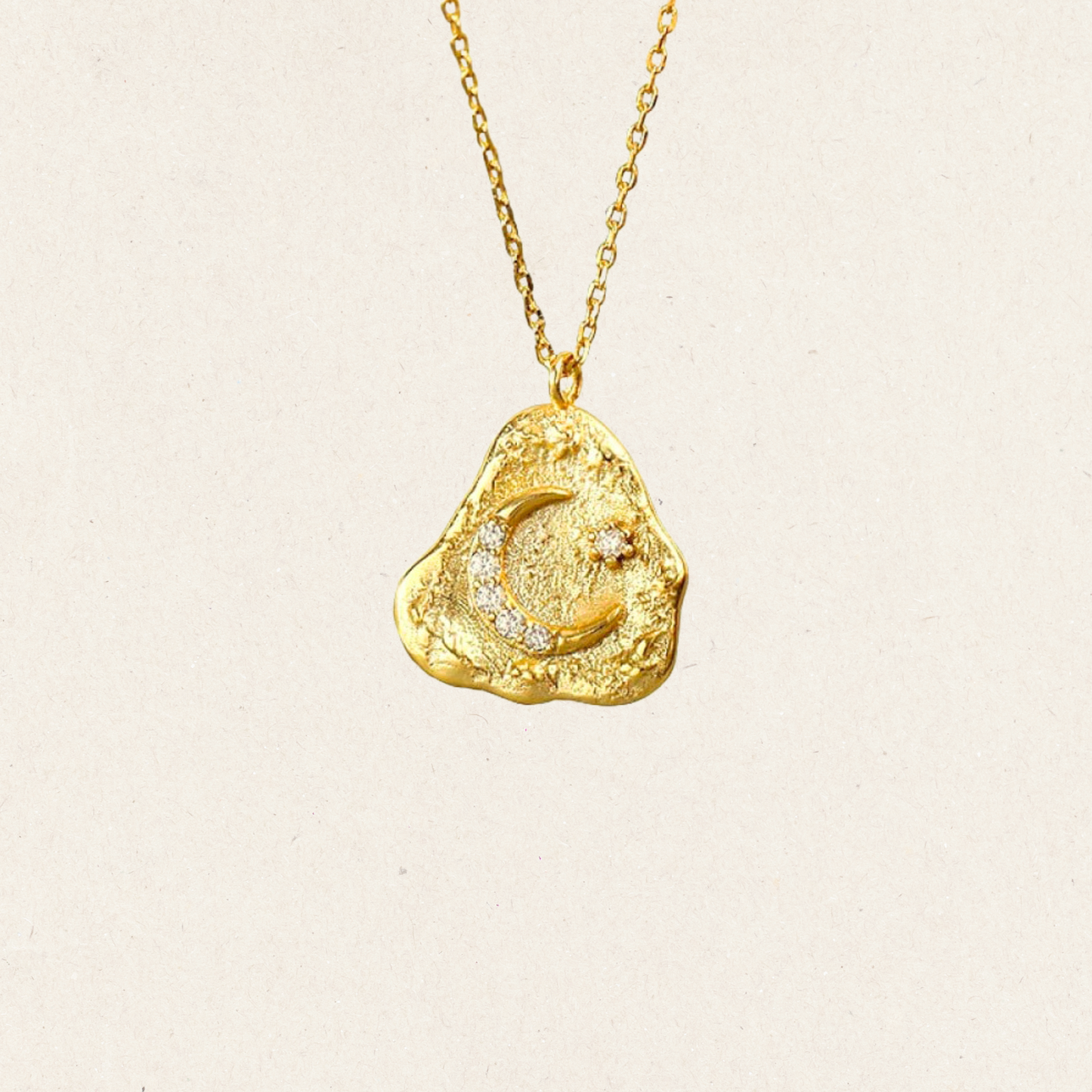 Moonlit Textured Pendant Necklace