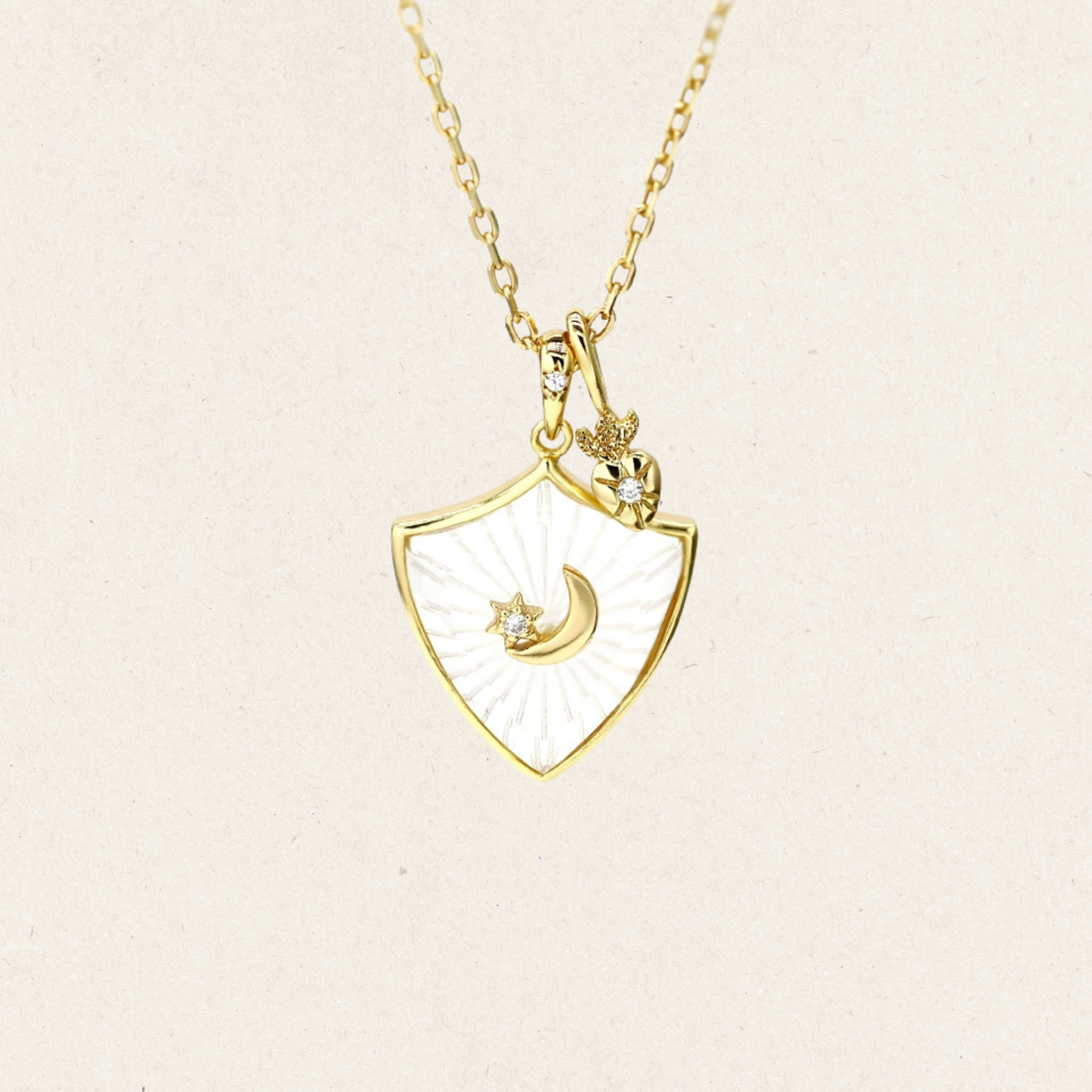 Lunar Shield Crystal Necklace