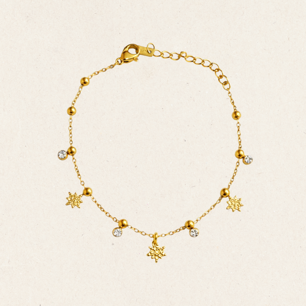 Gold Sun Charm Bracelet