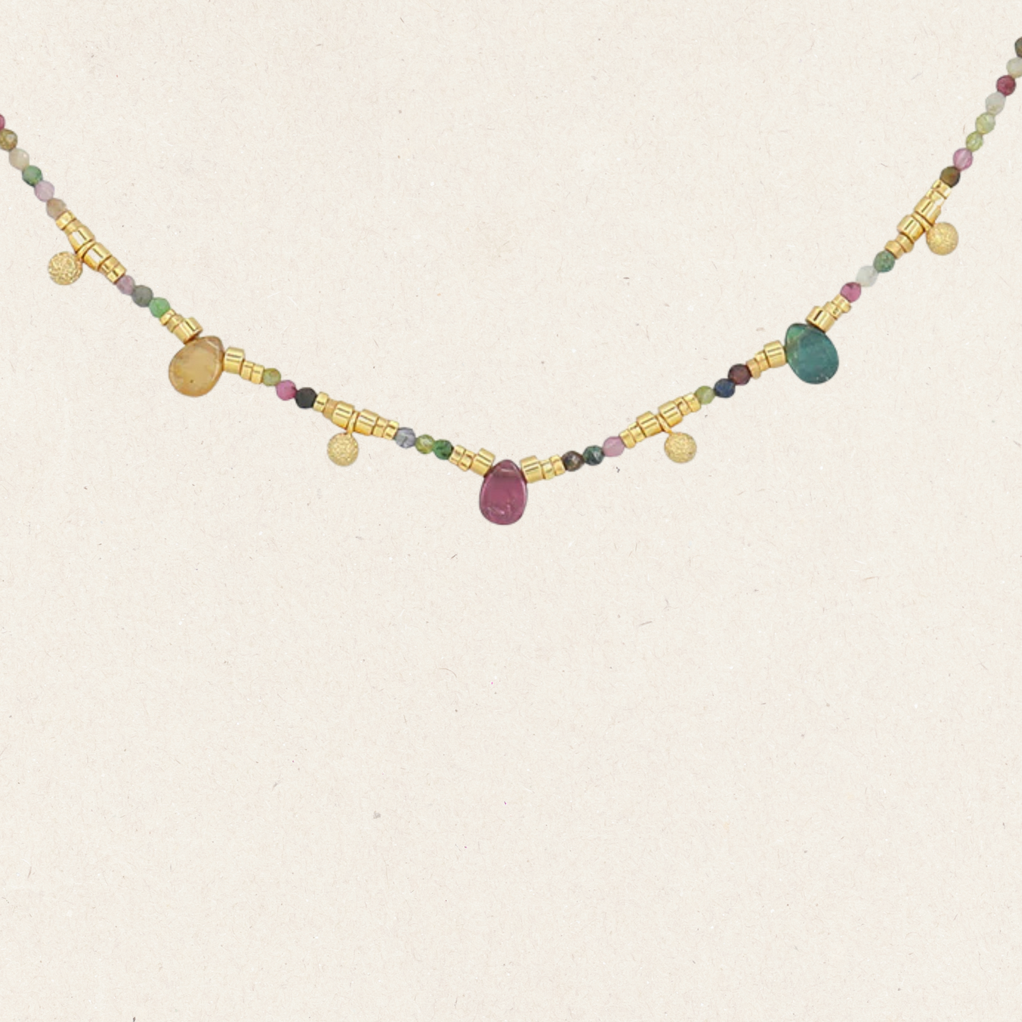 Colorful Tourmaline Beaded Necklace