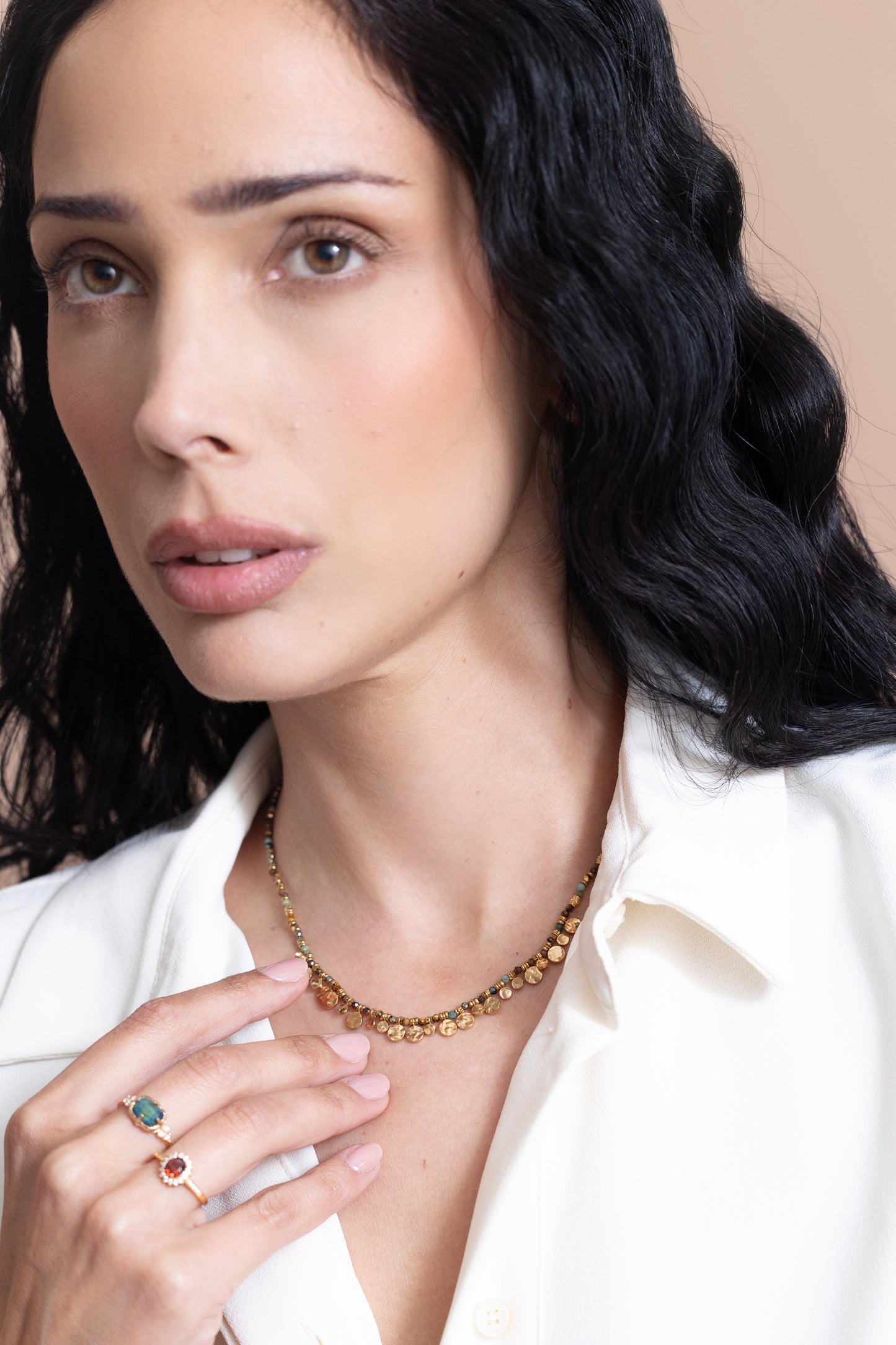 Boho Disc Charm Necklace