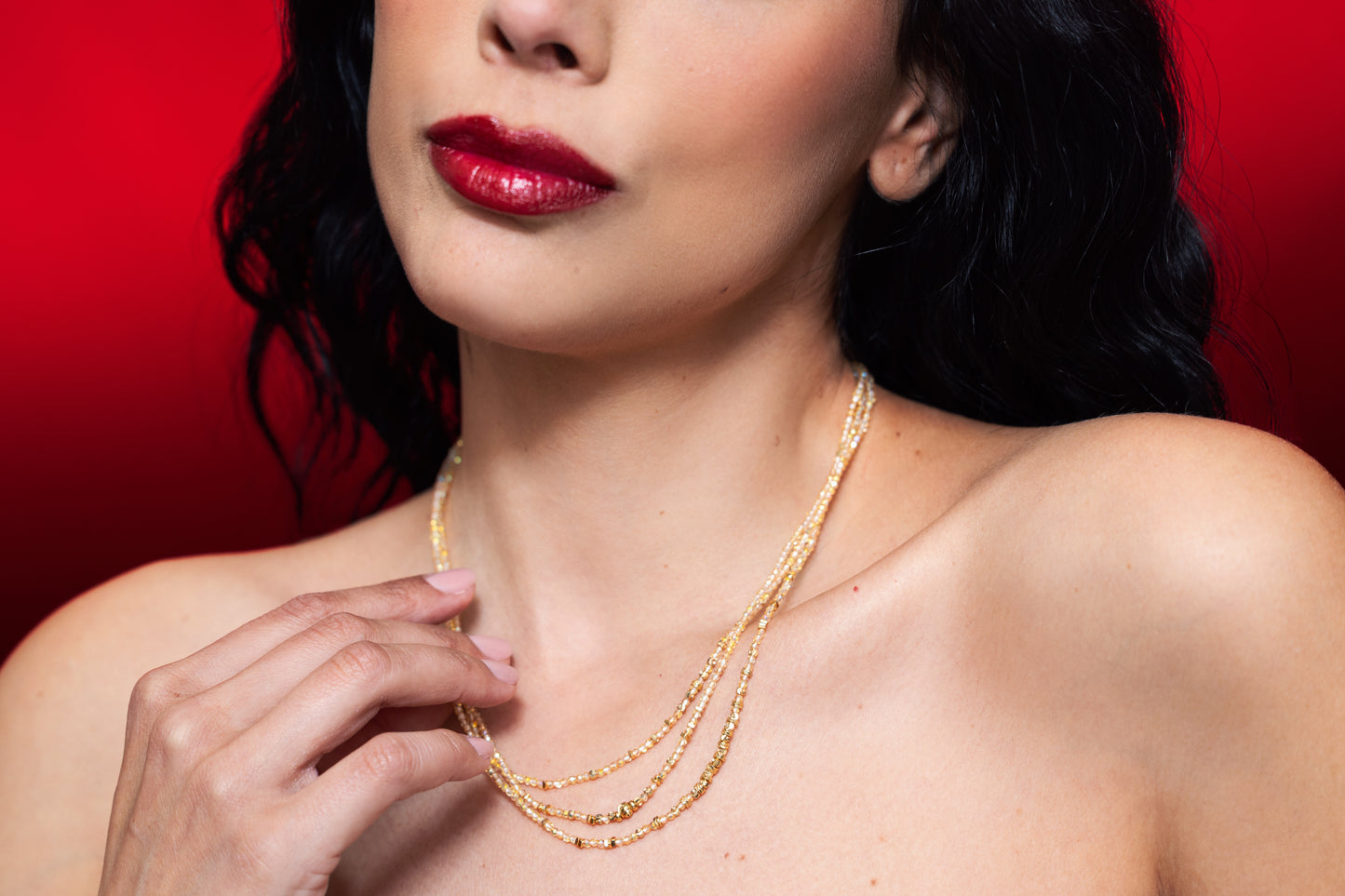 Layered Gold Bead Necklace