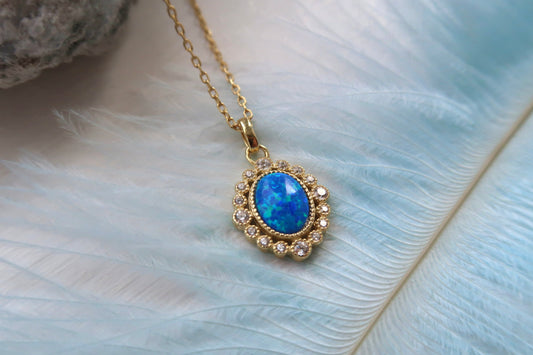 Classic Blue Opal Necklace