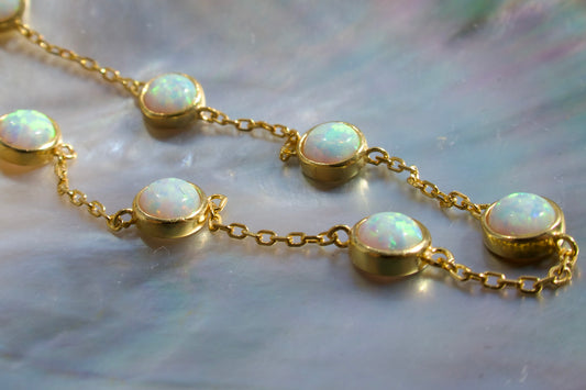 Fire Opal Bead Motif Bracelet