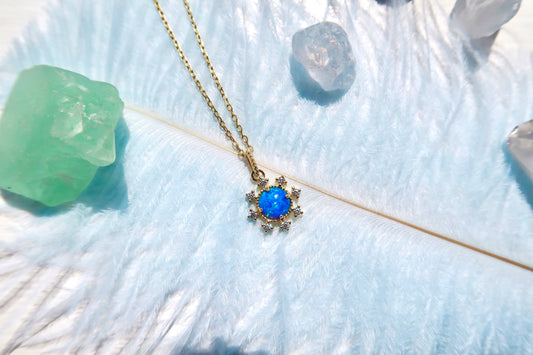 Blue Opal Sun Necklace