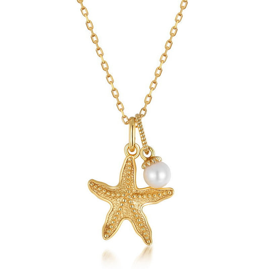 Starfish Pearl Charms Necklace
