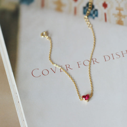 Ruby Heart Gemstone Bracelet