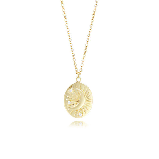 Crescent Moon Star Necklace