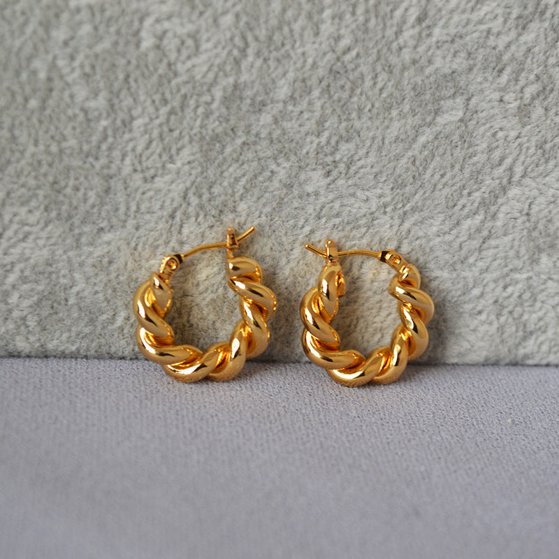 Twist Huggie Hoops